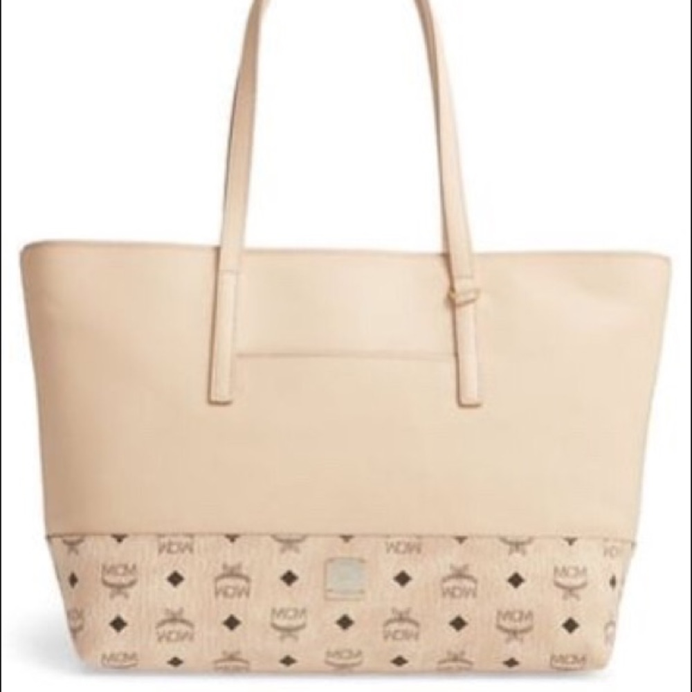 Mcm tan leather tote